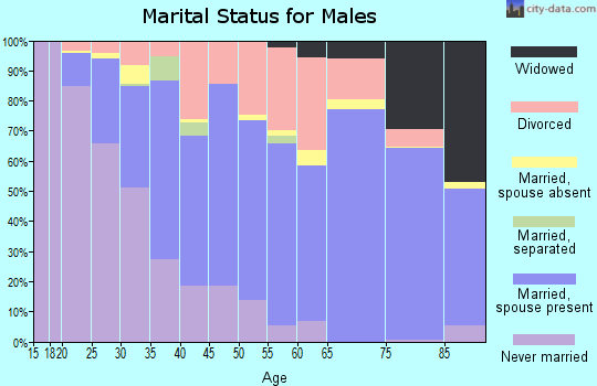 Zip code 72703 marital status for males
