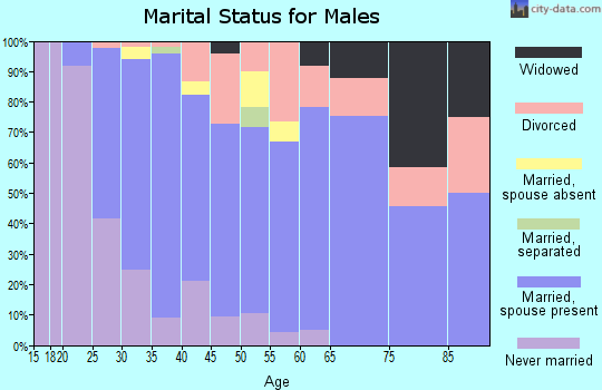 Zip code 72704 marital status for males