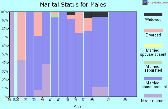 Zip code 72718 marital status for males