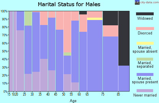 Zip code 72744 marital status for males