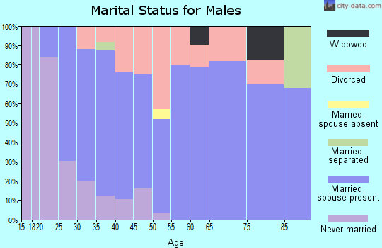 Zip code 72745 marital status for males