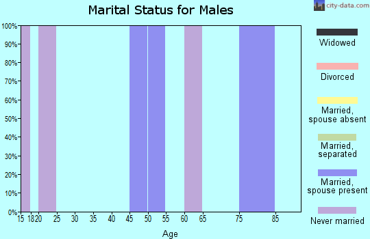 Zip code 72747 marital status for males