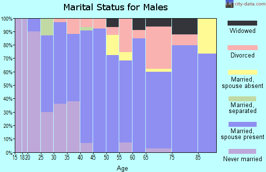 Zip code 72823 marital status for males
