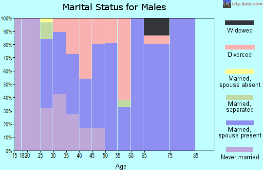 Zip code 72832 marital status for males