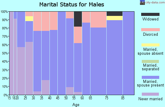 Zip code 72846 marital status for males