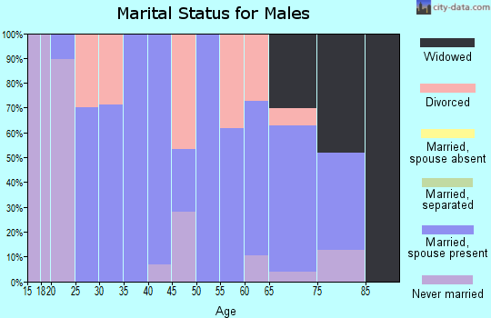 Zip code 72857 marital status for males