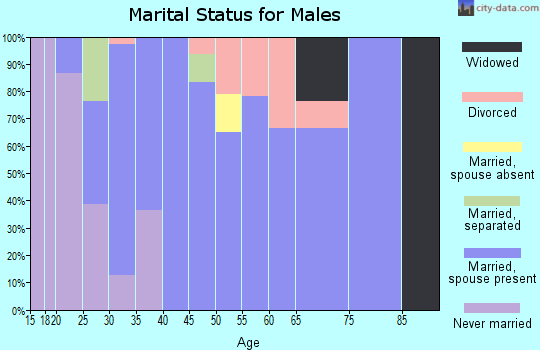 Zip code 72858 marital status for males
