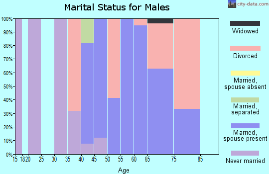 Zip code 72934 marital status for males