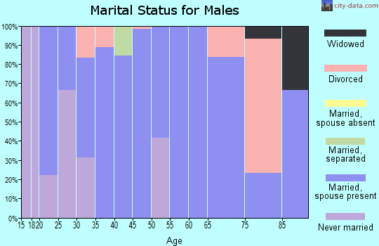 Zip code 72951 marital status for males