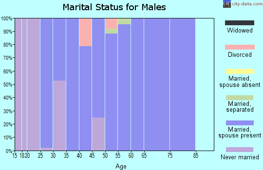 Zip code 72952 marital status for males