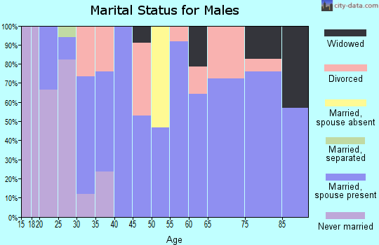 Zip code 73002 marital status for males