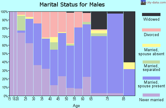 Zip code 73005 marital status for males