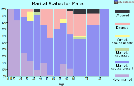 Zip code 73006 marital status for males