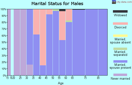 Zip code 73007 marital status for males