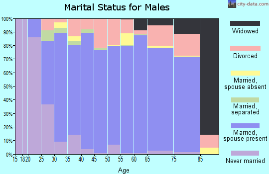 Zip code 73010 marital status for males