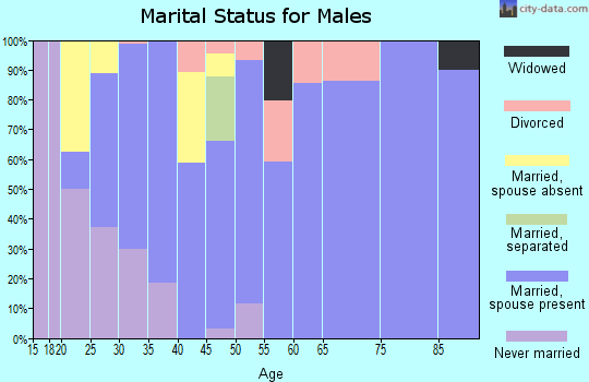 Zip code 73016 marital status for males