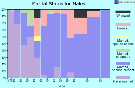 Zip code 73017 marital status for males