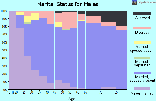 Zip code 73020 marital status for males