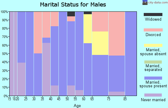 Zip code 73024 marital status for males