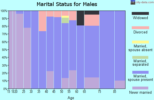 Zip code 73027 marital status for males