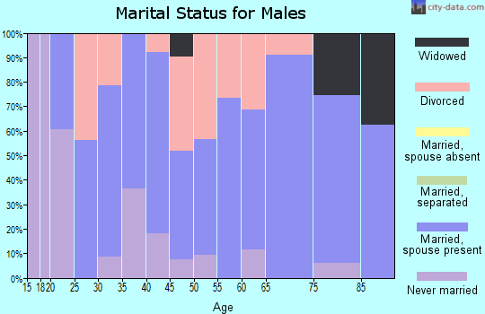 Zip code 73029 marital status for males