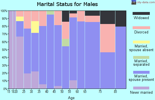 Zip code 73030 marital status for males