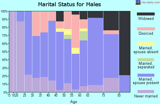Zip code 73038 marital status for males