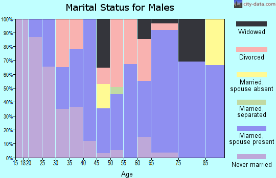 Zip code 73040 marital status for males