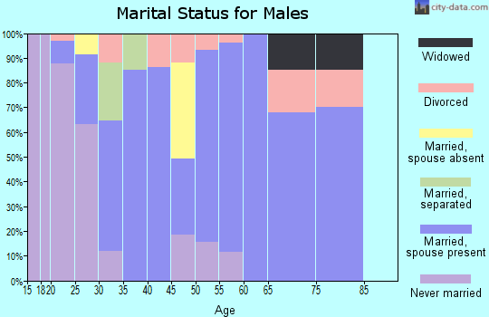 Zip code 73042 marital status for males