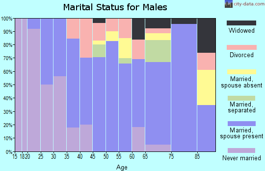 Zip code 73048 marital status for males