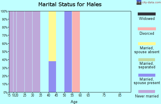 Zip code 73050 marital status for males