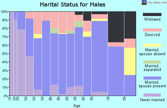 Zip code 73055 marital status for males