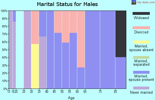 Zip code 73058 marital status for males