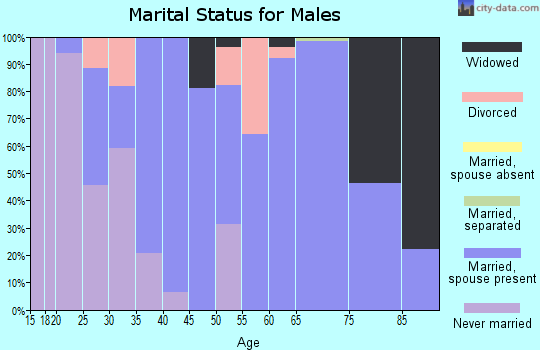 Zip code 73061 marital status for males
