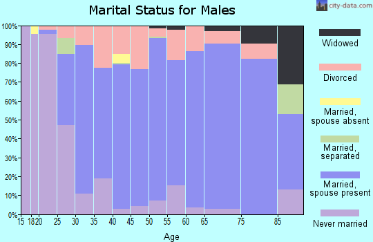 Zip code 73064 marital status for males