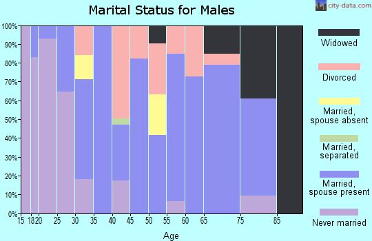 Zip code 73065 marital status for males