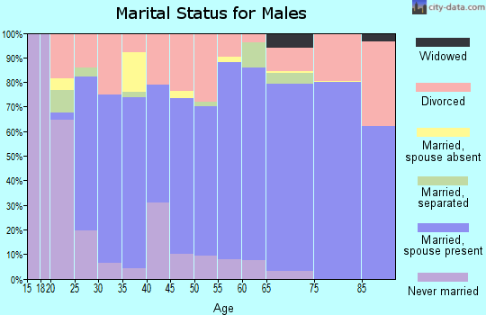 Zip code 73068 marital status for males