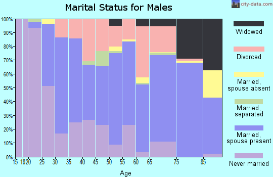 Zip code 73075 marital status for males