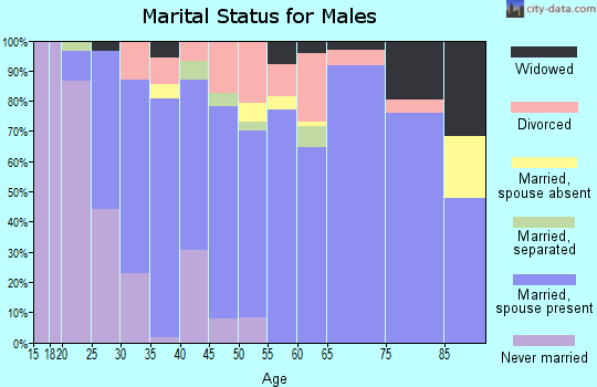 Zip code 73077 marital status for males