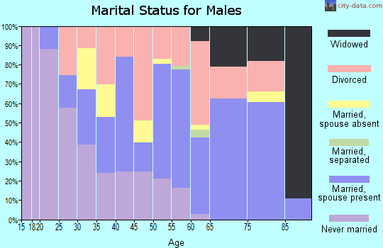 Zip code 73084 marital status for males