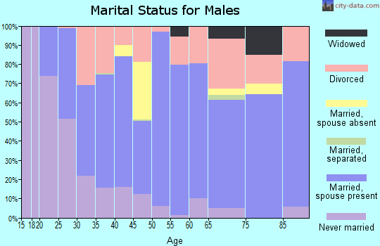 Zip code 73086 marital status for males