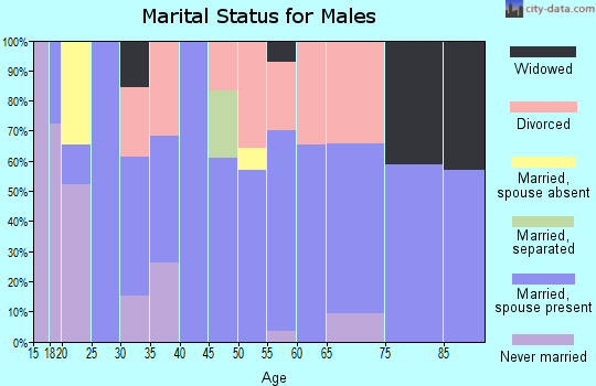 Zip code 73092 marital status for males
