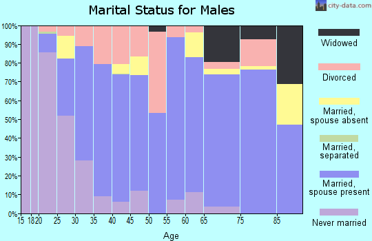 Zip code 73096 marital status for males