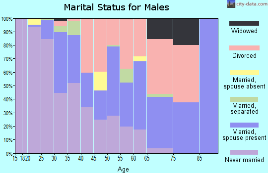 Zip code 73103 marital status for males