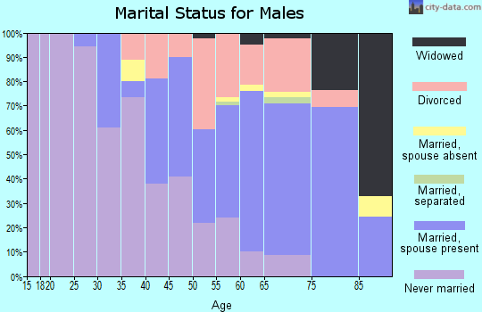 Zip code 73121 marital status for males