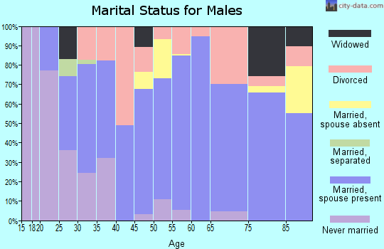 Zip code 73142 marital status for males