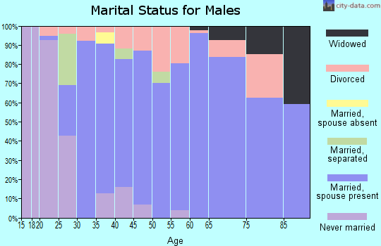 Zip code 73150 marital status for males