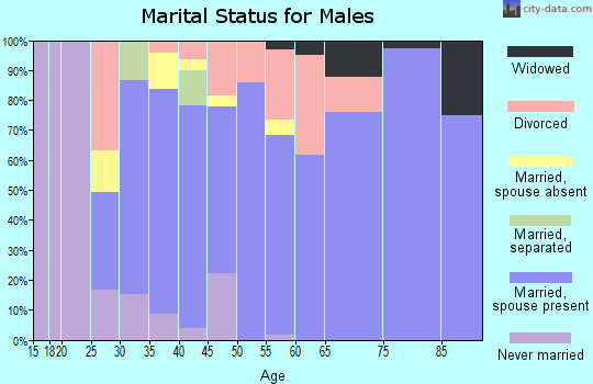 Zip code 73165 marital status for males