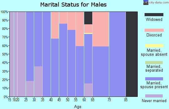 Zip code 73169 marital status for males