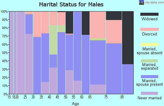 Zip code 73449 marital status for males